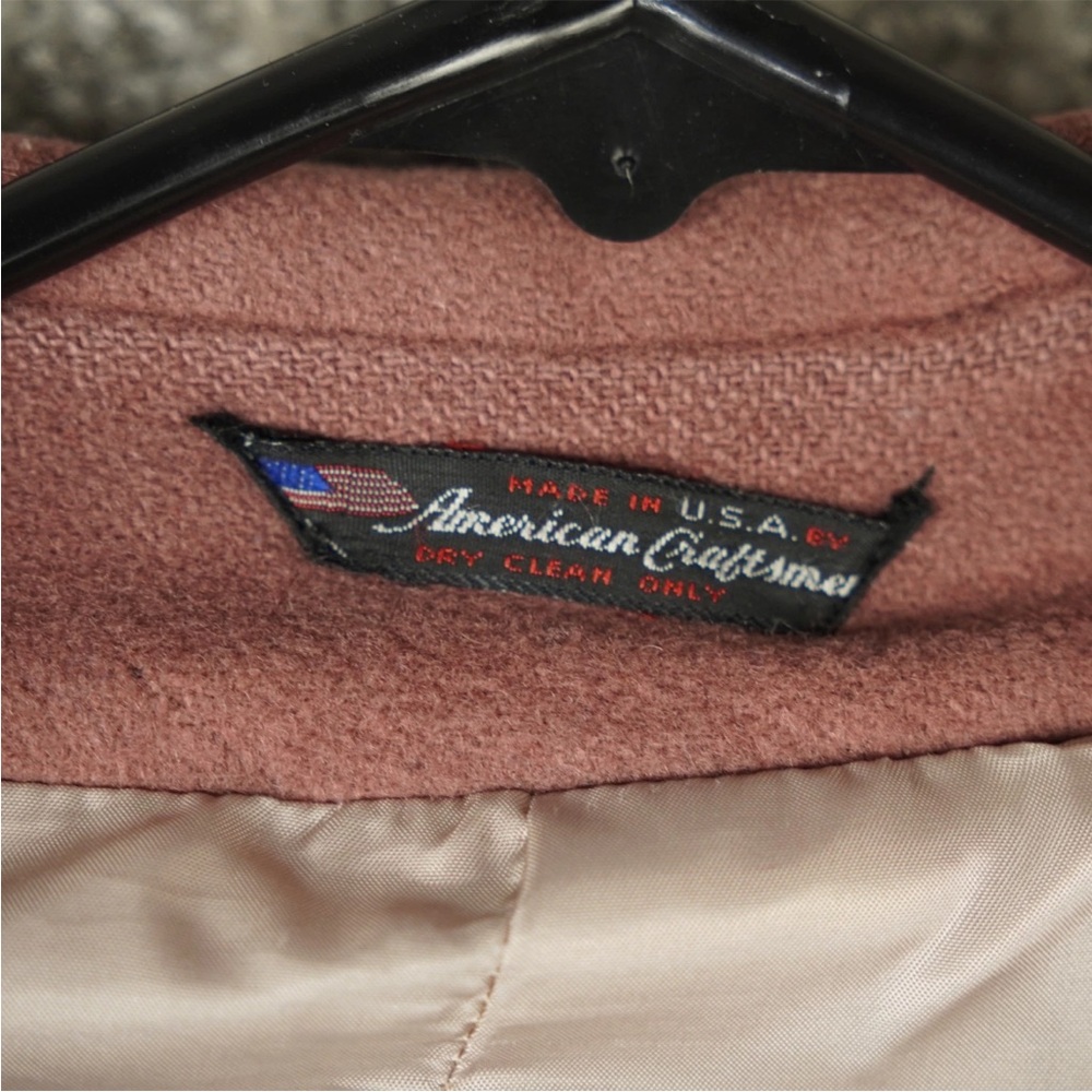 Vintage Barneys New York By American Craftsmen Pure Wool Overcoat Mens 36 Pink - Picture 8 of 15